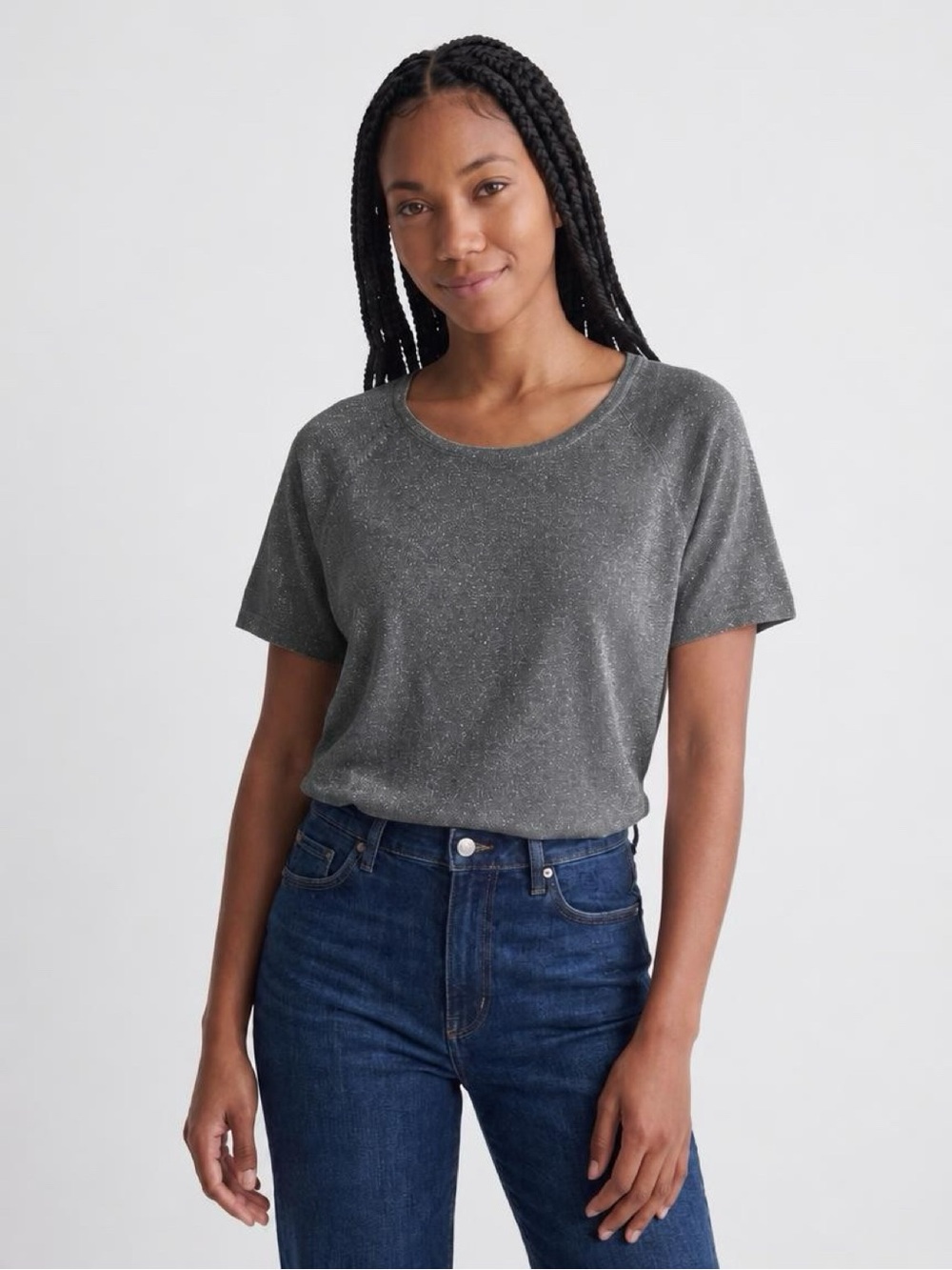 Sale! Hampshire Studio Silver Metallic Short Sleeve Women's Top VTG 1X